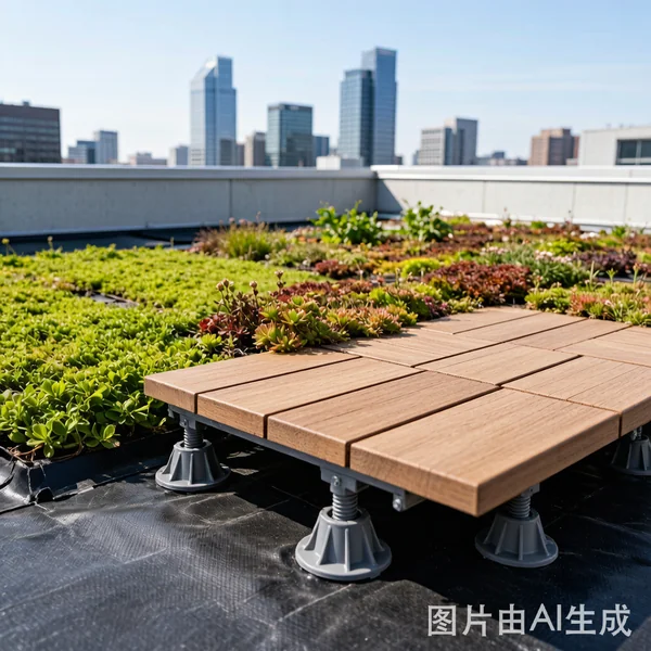 Green roof and landscape pathway