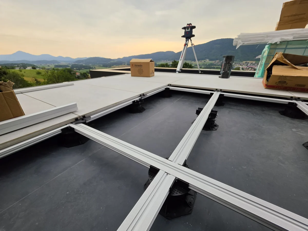 Rooftop terrace at sunset
